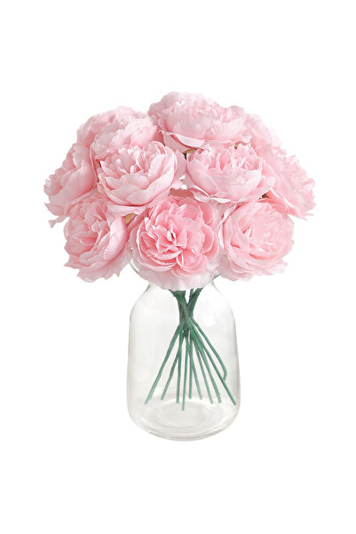 Choice Light Pink 20CM 6Pcs Artificial Silk Blue Peony Flowers With Stems Fak...