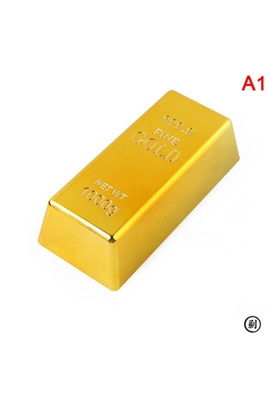 Choice A1 Fake Gold Bar Plastic Golden Paperweight Home Decor Bullion Simulat...