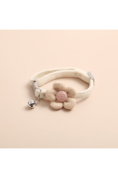 Choice Beige 1Pc Cat Collar with Cute Flower Adjustable Buckle Cat Collar Bel...