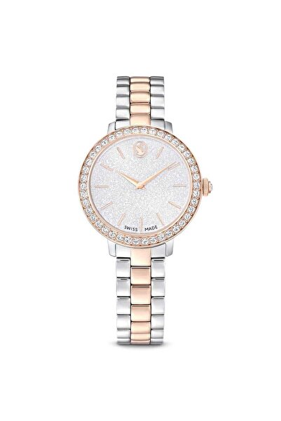Swarovski ساعة ماتريكس 3-لينك، صناعة سويسرية، سوار معدني، لون فضي، سطح ذهبي و...