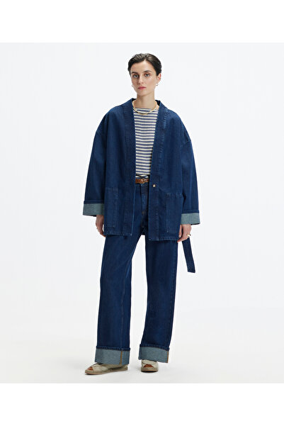 Yargıcı Kemer Detaylı Non Denim Pardösü