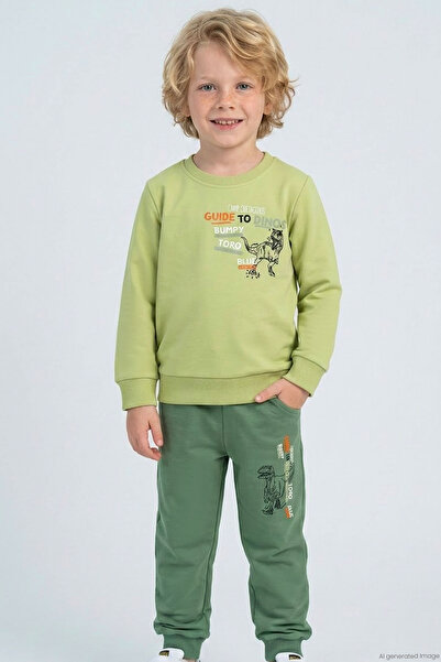 Breeze Boys' Tracksuit Set with Dinosaur Camp Back Print Detail, Ages 2-6, Pi...