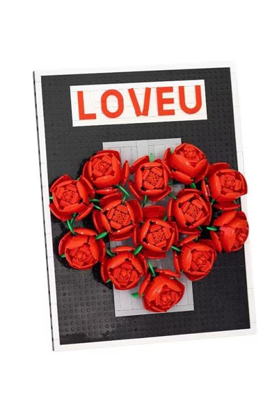 Toysan Flowers Loveu Rose Flowering Frame Building Block Set 848 Pieces Plant Flower