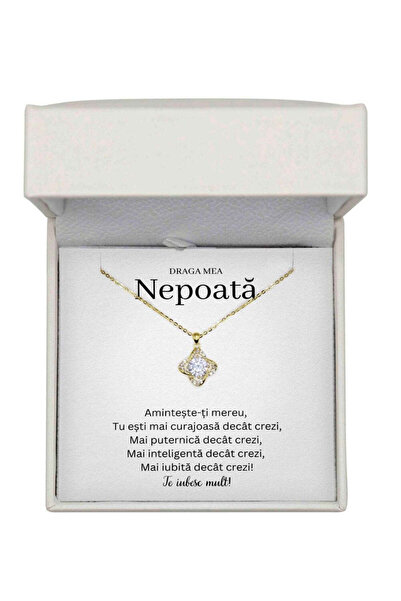The Jewel Heart Colier Love Knot cadou pentru nepoată de Ziua Ei, cu mesaj și...