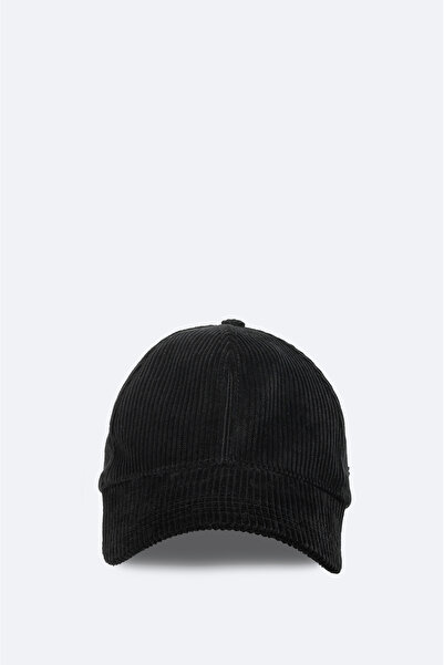 Avva Men's Black Cotton Corduroy Sports Cap A42Y9283