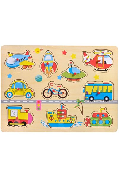 BAMI NETWORK Puzzle educativ vehicule transport lemn 30x22cm copii 3 ani+