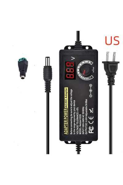 Choice DC 3A AC 100-240V US Terminal Adapter AC to DC Power Supply Adjustable...