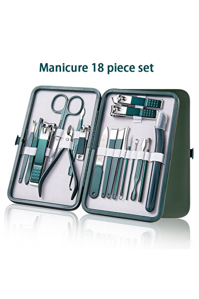 Choice7 A 18pcs set Green Stainless Steel Nail Clipper Sets 6-18 Pcs Manicure...