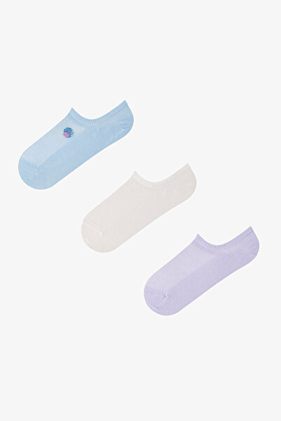 Penti 3 Pairs of Stitch-Free Sea Shell Embroidered Sneakers Socks
