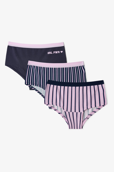 Penti Kız Çocuk Pembe College Çizgili 3'lü Hipster Külot