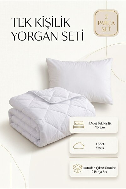 Miabella Home Yorgan Yastık Set Tek Kişilik Yorgan Terletmez Yumuşak Doku