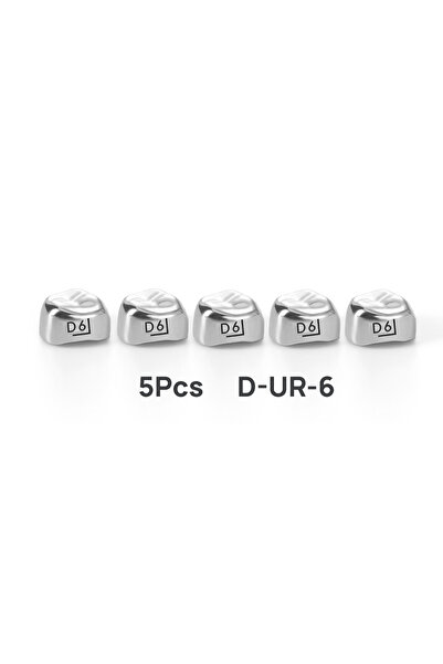Choice9 D-UR-6 5 قطع تيجان أسنان، تيجان معدنية جاهزة، تيجان مؤقتة من الفولاذ ...