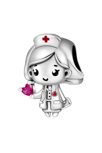 Choice M7C1084 925 Sterling Silver Cartoon Character Nurse Beads Fit Bracelet...