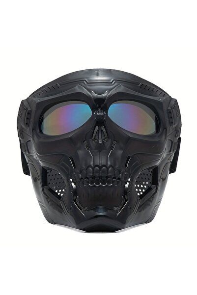 choice2 Black color lenses Motorcycle Skull Mask Wind Goggles Outdoor Sports ...