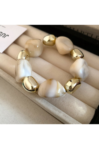Choice Style1 Acrylic Irregular Square Round Beaded Bracelets for Women Multi...