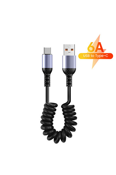 Choice 0.25m-1m USB A to USB C 25CM to 1M Car Spring Data Cord 6A Short Fast ...