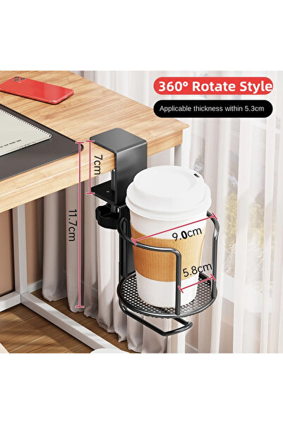 Choice 1Pc Rotation 2 in 1 Desk Cup Holder with Headphone Hanger Holder, Anti...