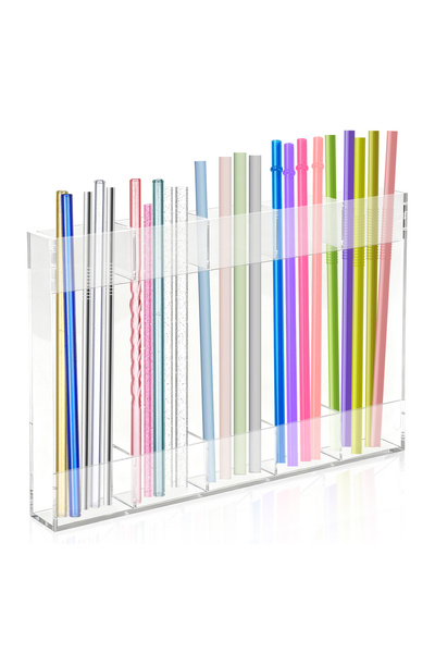 Choice Clear 1pc Reusable Straw Holder, Kitchen Countertop Storage Rack with ...
