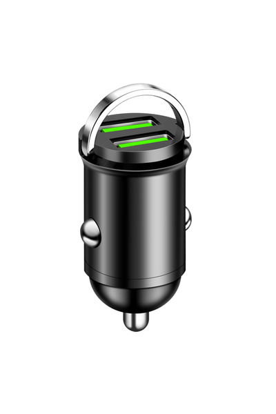 Choice Black 200W Dual USB Car Charger Fast Charging Pull Ring Car Phone Char...