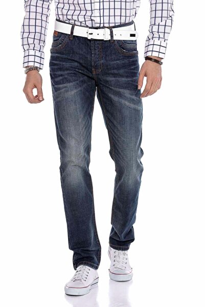 Generic Brand Cd186a blue men's casual jean pants with inner pockets