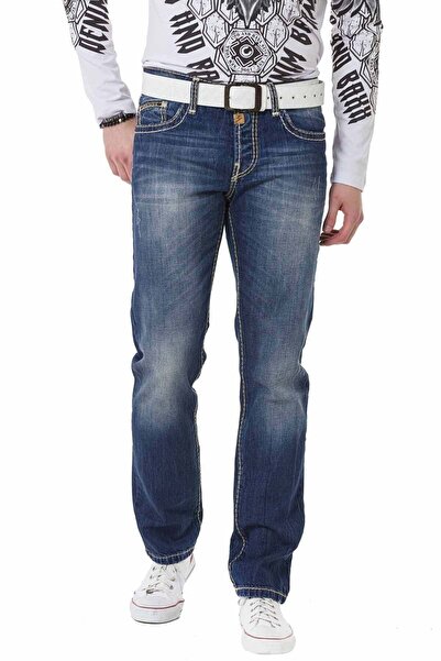 Generic Brand C-0688 Contrast Stitched Relax Fit Men's Jeans