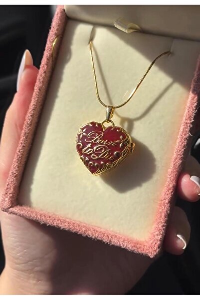 Harlofia Jewelry قلادة بورن تو داي مع غطاء من سلسلة فولاذية