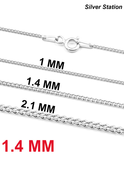 Silver Station 925 Ayar Gümüş Kolye - 1.4Mm Gurmet Zincir Kolye 40-45-50-55-6...