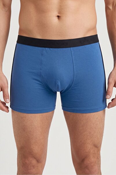 OBJE Men's Navy Blue Lycra Cotton Boxer