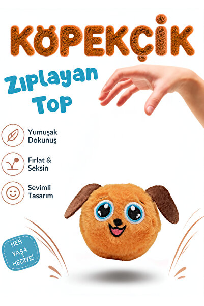 KentOyuncaK Zıplayan Peluş Top Oyuncak - Sevimli Köpek Seken Peluş Hayvan - B...