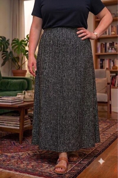 elma abone Plus Size Pigment1 Combed Cotton Elasticated Maternity Skirt