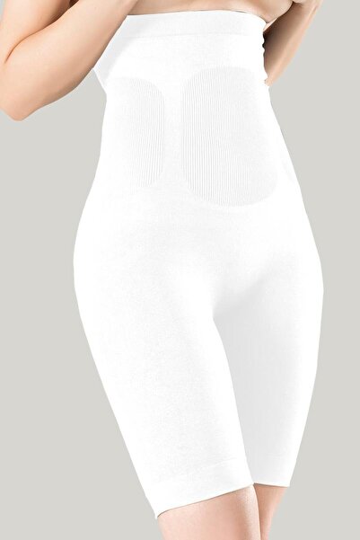 Miss Fit Women's White 1 Size Reducing Long-Legged Waist-Length Silicone Cors...