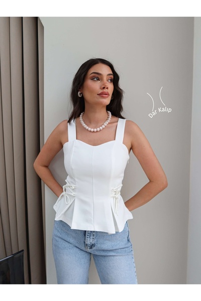 ESRAHELVACI Pleated Waist Tie Blouse