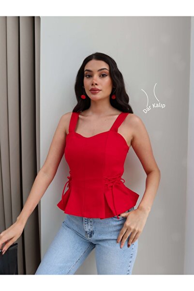 ESRAHELVACI Pleated Waist Tie Blouse