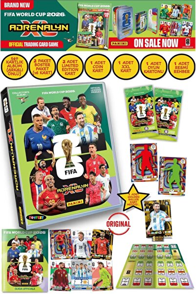 TOYFEST Dünya Kupası 2026 Panini Adrenalyn XL Koleksiyon Kart Albümü Dergi St...