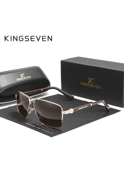 Choice4 Gold Brown KINGSEVEN Design Sunglasses For Men/Women New Polarized UV...