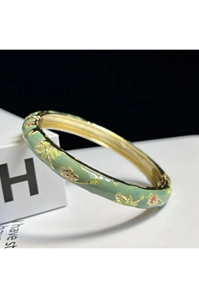 Choice1 58-60mm Platinum Plated Enamel Chinese Cloisonne Bracelet Double Bang...