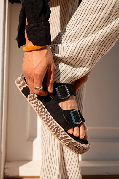 no7man Medici Black Men's Slippers