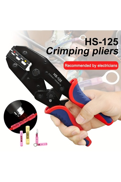 Choice HS-125 Ratchet Wire Crimping Tool for Heat Shrink Terminals AWG 20-10 ...