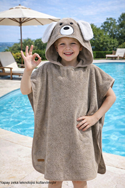 ELY PARKER Poncho Children's Bathrobe Beach Towel Hooded (Ages 3-7) Inner-Out...