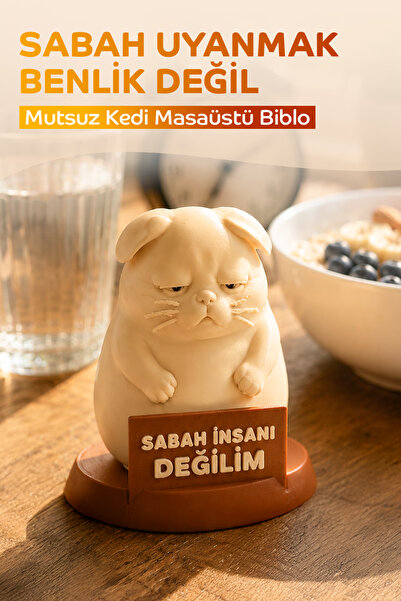 Decoroom Kedi Biblo Masaüstü Dekoratif Obje Ofis Çalışma Masası Süsü Esprili ...