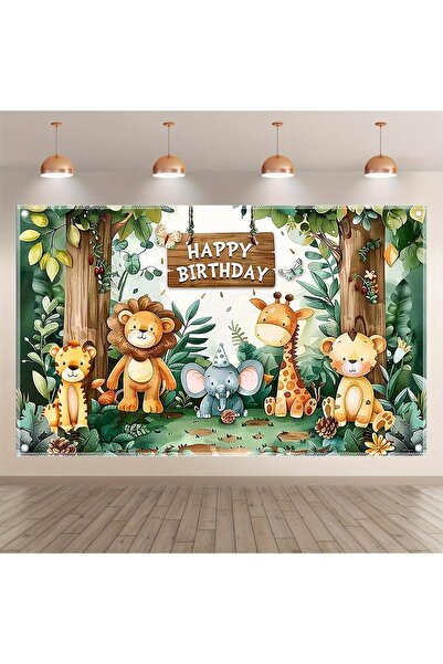 Choice1 150x210cm Wild animal jungle birthday background, photography backdro...