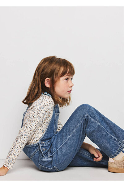 MANGO Baby Dikişli denim tulum
