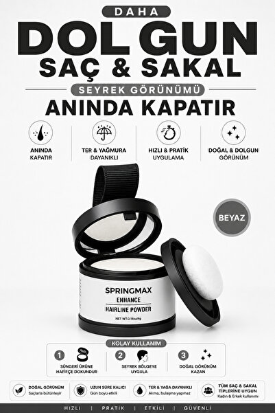 SPRİNGMAX Yeni Nesil Saç Dolgunlaştırıcı Saç Kapatıcı Beyaz Boya Pudra | Seyr...