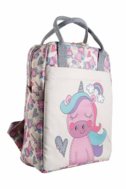 Unicorn Temalı Çocuk Çantası L Boy Su Geçirmez İlkokul Okul Çantası