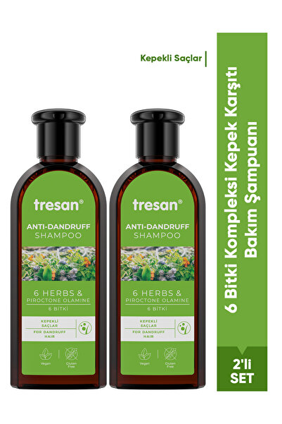 Tresan 6 Herb Anti-Dandruff Shampoo 300 ml 2 Li