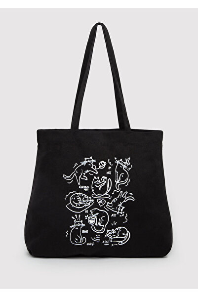 Mavi Cat Printed Black Shoulder Bag 1914202-900