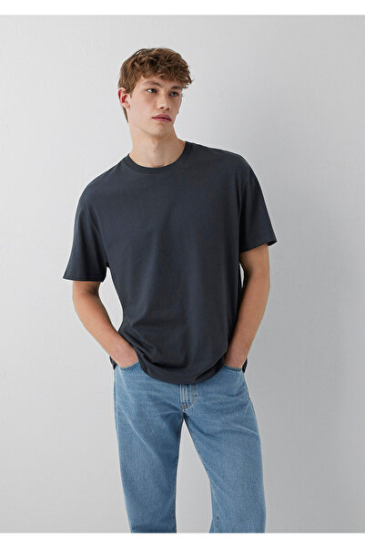 Mavi Anthracite Basic T-Shirt Loose Fit / Comfortable Cut 066249-91268