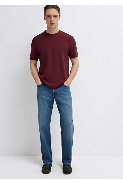 Mavi Textured Claret Red Basic T-Shirt Regular Fit / Normal Cut 0610277-70426