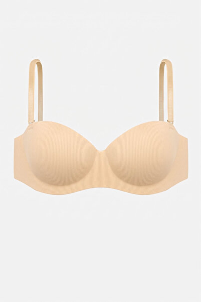 InStyle Lotus Lazer Dikişsiz Balensiz Push Up Sütyen - Ten - 2818