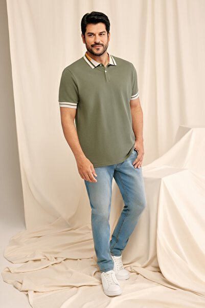 AC&Co / Altınyıldız Classics Men's Khaki Slim Fit Slim Fit 100% Cotton Non-Cu...